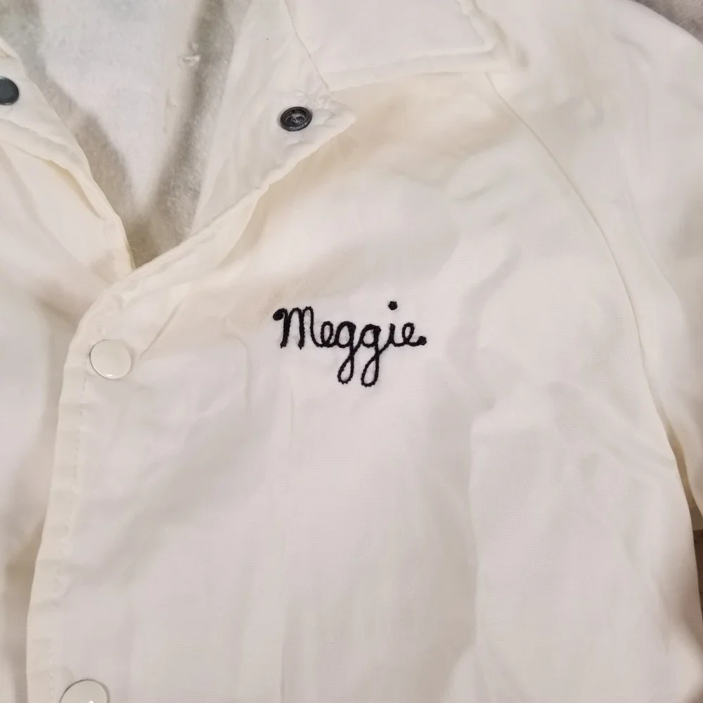 VTG Chalk Line Button Down Coaches Jacket Chain Stitched Customized See Pix Sz S